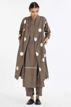 Three Tunic Set With Polka Dotted Jacket