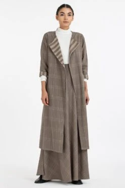 Three Terra Check Jacket & Skirt Set