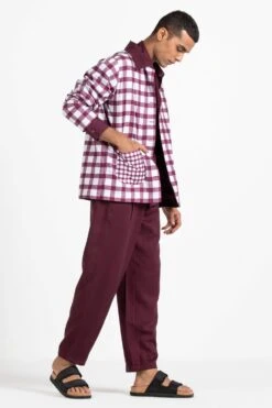 Three Men Wine Co-ord Set With Reversible Jacket -Inca Sales Store wf21 m set04 3