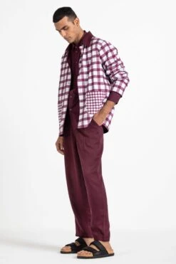 Three Men Wine Co-ord Set With Reversible Jacket -Inca Sales Store wf21 m set04 4