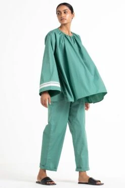 Three Green Wide Sleeve Top & Trouser Set -Inca Sales Store wf21 set036 2