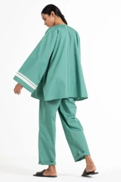 Three Green Wide Sleeve Top & Trouser Set -Inca Sales Store wf21 set036 4