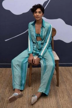 YAM Blue Hand Block Printed Co-ord Set