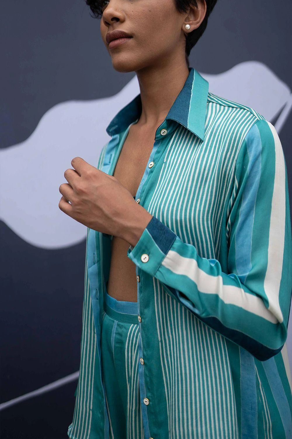 YAM Blue Hand Block Printed Co-ord Set 4 YAM Blue Hand Block Printed Co-ord Set - Image 2