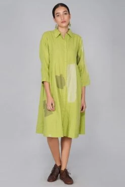 YAVI Lime Button Down Shirt Dress -Inca Sales Store yc10d 73 2 1