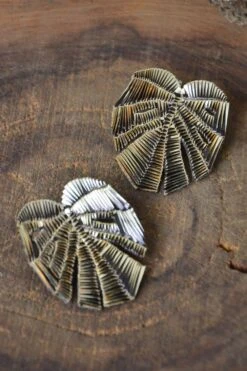 Iguana By Swasti Parekh Golden Metallic Leaf Earrings