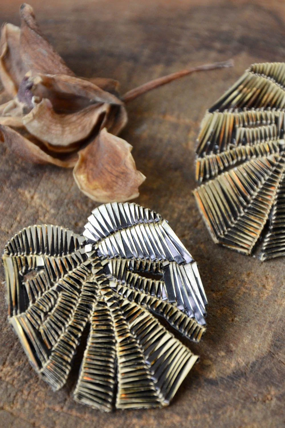 Iguana By Swasti Parekh Golden Metallic Leaf Earrings 4 Iguana By Swasti Parekh Golden Metallic Leaf Earrings - Image 2